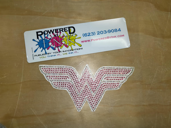 Wonder Woman Bling Rhinestone Car Decal 8" x 3 1/2"