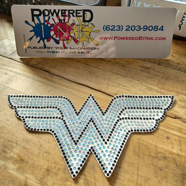 Wonder Woman Bling Rhinestone Car Decal 8" x 3 1/2"