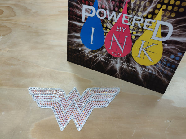 Wonder Woman Bling Rhinestone Car Decal 8" x 3 1/2"