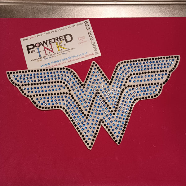 Wonder Woman Bling Rhinestone Car Decal 8" x 3 1/2"