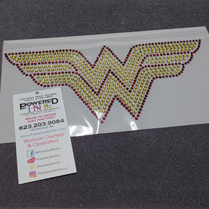 Wonder Woman Bling Rhinestone Car Decal 8" x 3 1/2"