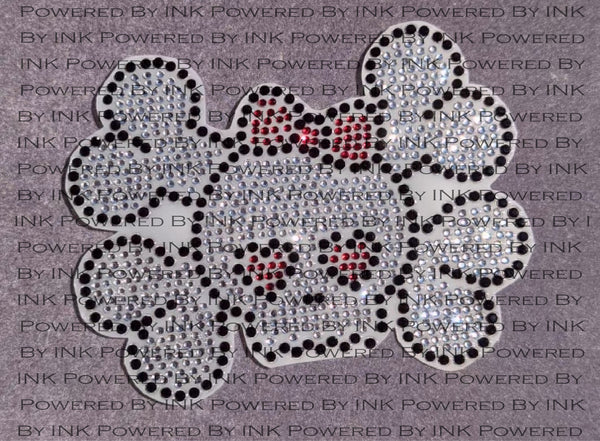 Skully Girl Rhinestone transfer with heart eyes and bow ** Bling** Custom colors