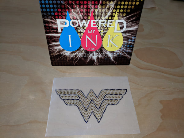 Wonder Woman Bling Rhinestone Car Decal 8" x 3 1/2"