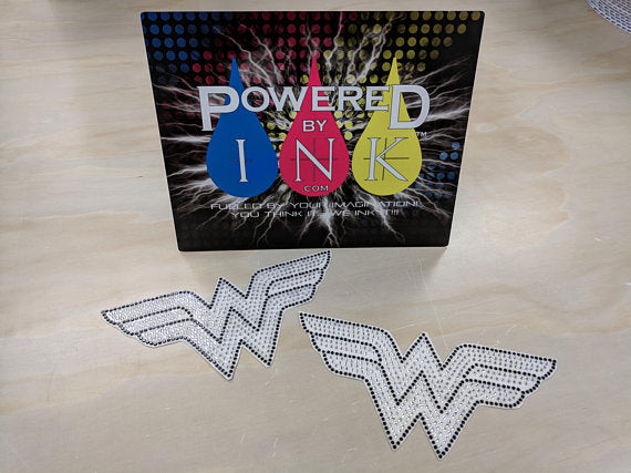 Wonder Woman Bling Rhinestone Car Decal 8" x 3 1/2"