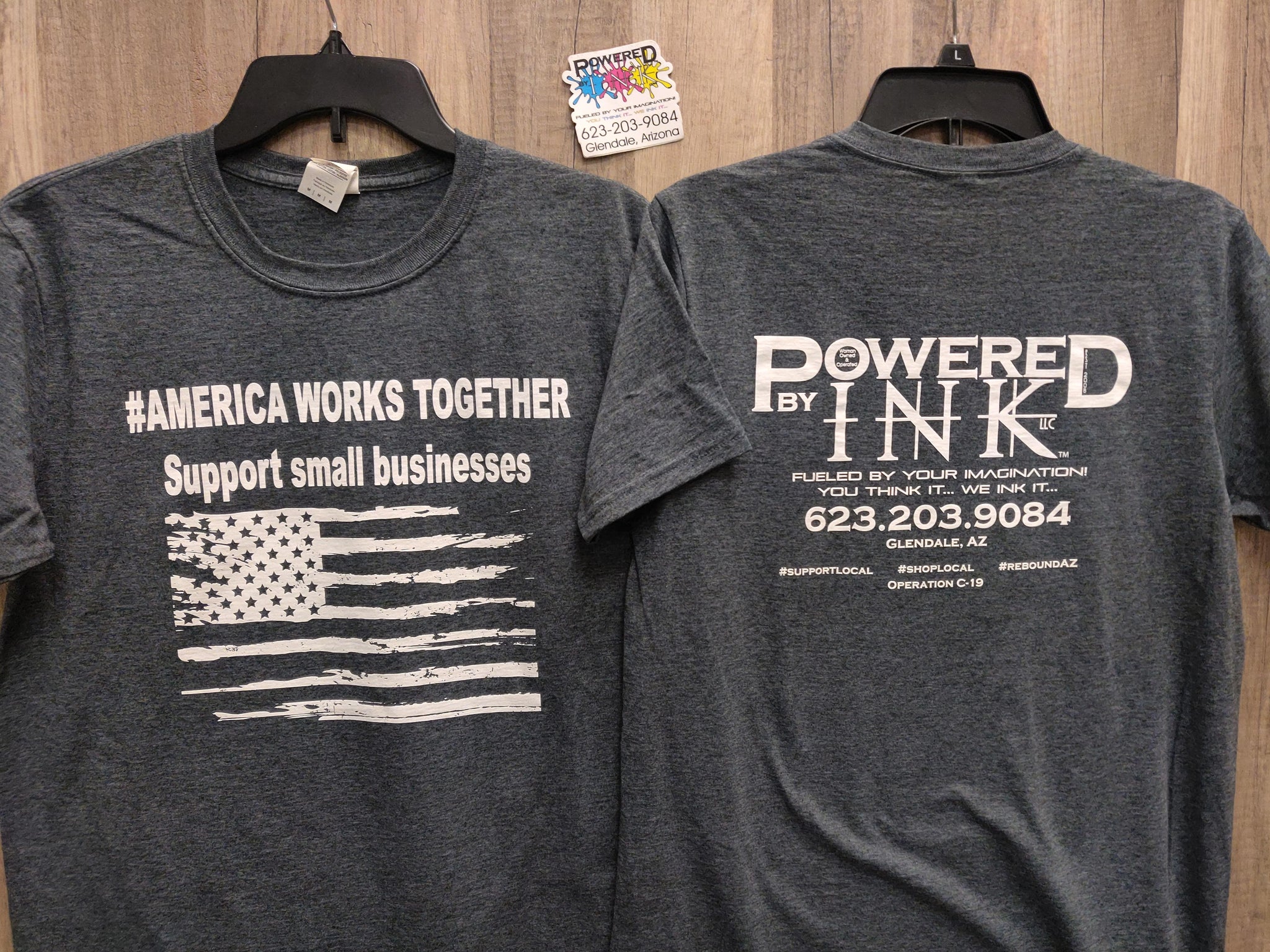 America Works Together - Help support our small business t-shirts