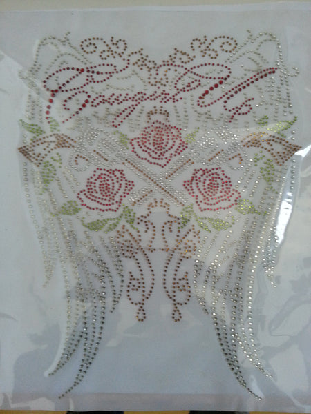 Cowgirl Up**Wings** Roses**Pistols** Rhinestone Transfer **BLING** clearance **